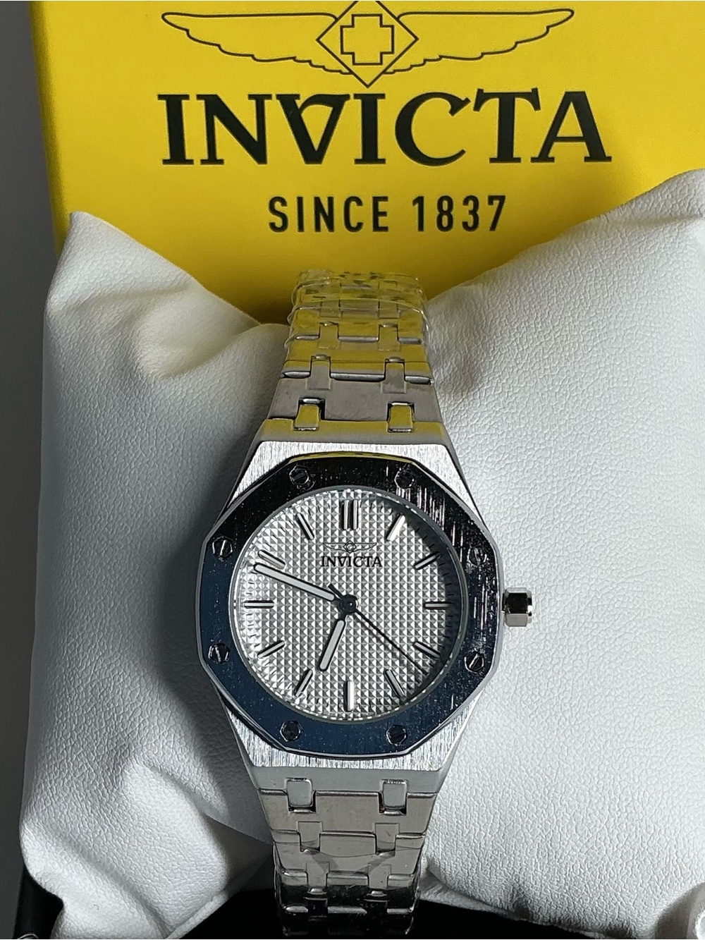 Invicta Silver Stainless Steel Women's Watch with Textured Dial